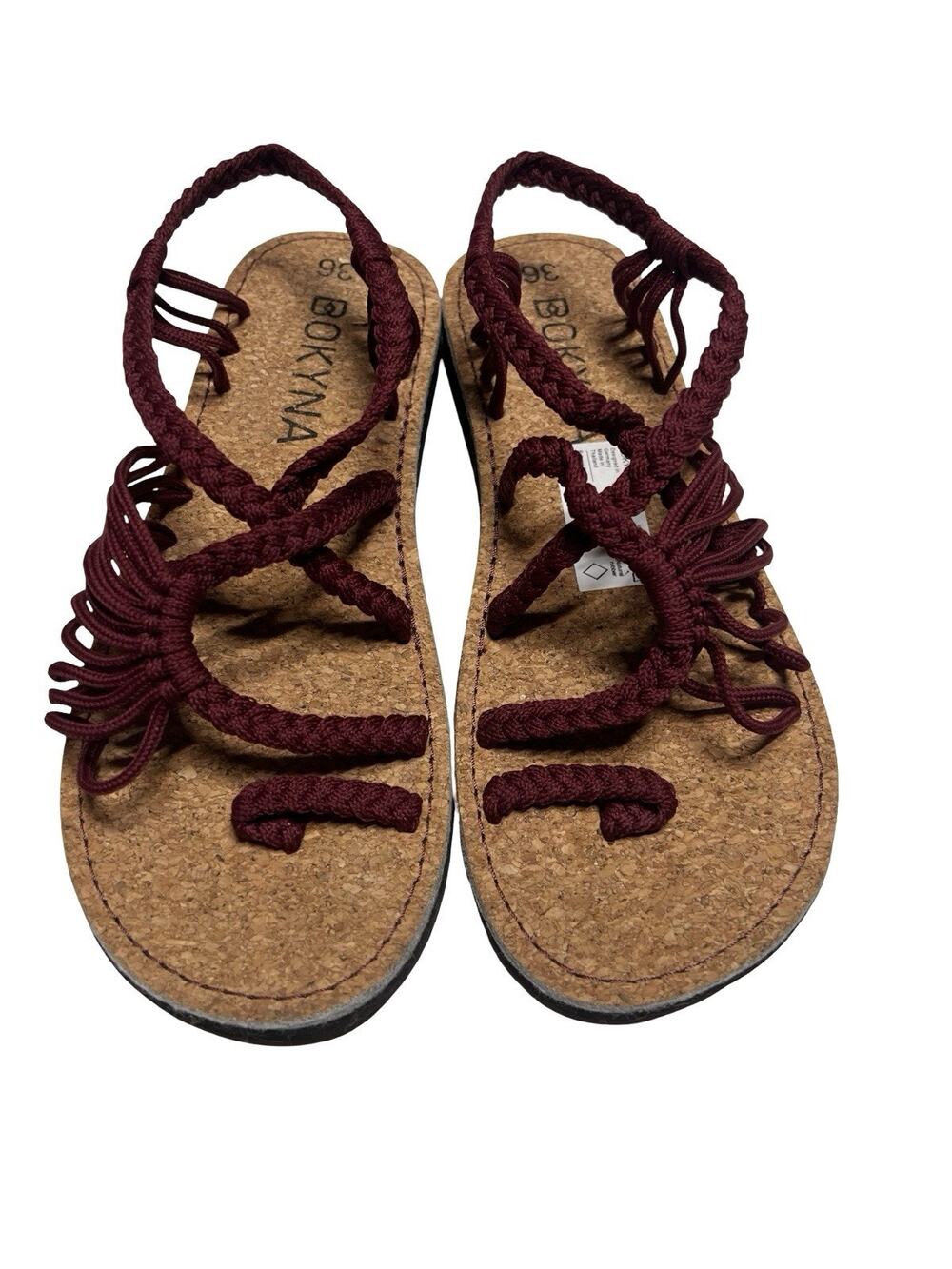 Bokyna Touch Barefoot Burgundy Sandals Women’s EU 36 US 5 Vegan